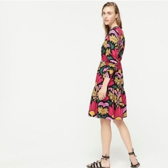 J. Crew Ratti Grandi Tiered Pop Over Dress Beatrice Floral Multi color Size 2 - Picture 13 of 13